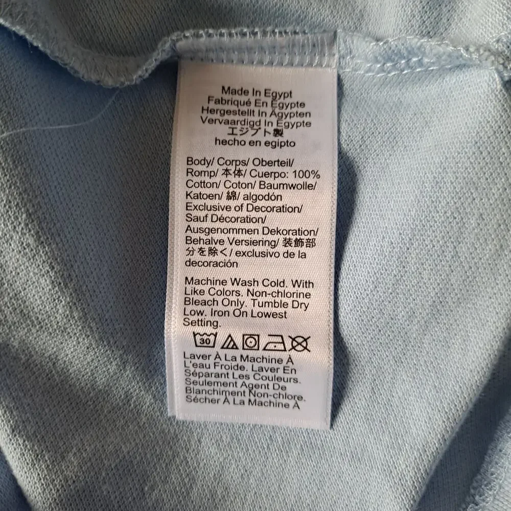 NWT Crewcuts Piqué Polo Shirt Short Sleeve Faded Chambray Blue Girls Size 4-5